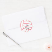 Gepersonaliseerde roze volleybal Stickers (Envelop)