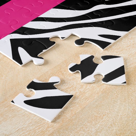 Gepersonaliseerde roze volleybalpuzzel legpuzzel (Zijkant)