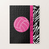 Gepersonaliseerde roze volleybalpuzzel legpuzzel (Verticaal)