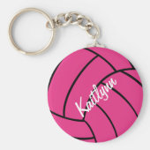 Gepersonaliseerde roze volleybalSleutelhanger Sleutelhanger (Voorkant)