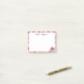 Gepersonaliseerde Roze Watermeloen Post-it Notitie Post-it® Notes (Op bureau)