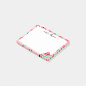 Gepersonaliseerde Roze Watermeloen Post-it Notitie Post-it® Notes (Schuin)