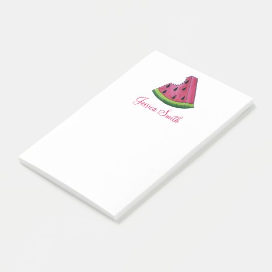 Gepersonaliseerde roze watermeloensluiting post-it® notes (Schuin)