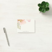 Gepersonaliseerde roze waterverf bloem post-it® notes (Kantoor)