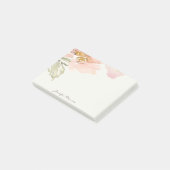 Gepersonaliseerde roze waterverf bloem post-it® notes (Schuin)