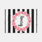 Gepersonaliseerde roze Waterverf florale flacon Fleece Deken (Voorkant (Horizontaal))