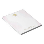 Gepersonaliseerde roze waterverf - Golden Honey Be Notitieblok (Schuin)