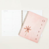 Gepersonaliseerde roze Waterverf sierlijke bloem Planner (Display)