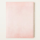Gepersonaliseerde roze Waterverf sierlijke bloem Planner (Achterkant)