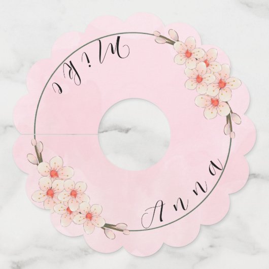 Gepersonaliseerde Roze Wijnglas Labels voor Bruilo (Voorkant)