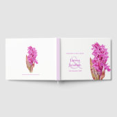 Gepersonaliseerde roze wilde orchidee kunst bruilo gastenboek (Volledig)