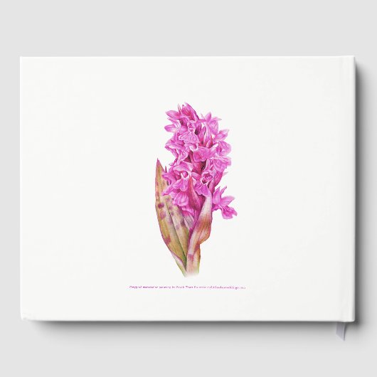 Gepersonaliseerde roze wilde orchidee kunst bruilo gastenboek (Achterkant)