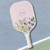 Gepersonaliseerde roze Wildflower Bloemen Pickleball Paddle