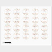 Gepersonaliseerde roze Wildflower Waterverf bruilo Ronde Sticker (Vel)