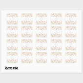 Gepersonaliseerde roze Wildflower Waterverf bruilo Vierkante Sticker (Vel)