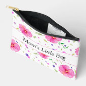 Gepersonaliseerde roze Wildflower Waterverf Pouch Etui (Open)