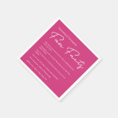 Gepersonaliseerde Roze Wit leuke feitenlijst Bruil Servet (Hoek)