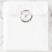 Gepersonaliseerde Roze & Witte Bloemenkoek Pop Ronde Sticker (Tas)