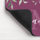 Gepersonaliseerde roze witte Floral naam Monogram Muismat (Hoek)