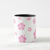 Gepersonaliseerde Roze & Witte Hibiscusbloem Mok (Midden)