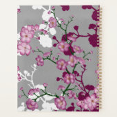 Gepersonaliseerde roze witte kersenbloesems planner (Achterkant)