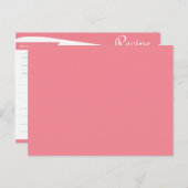 Gepersonaliseerde roze & witte Recept Kaart (Voorkant / Achterkant)