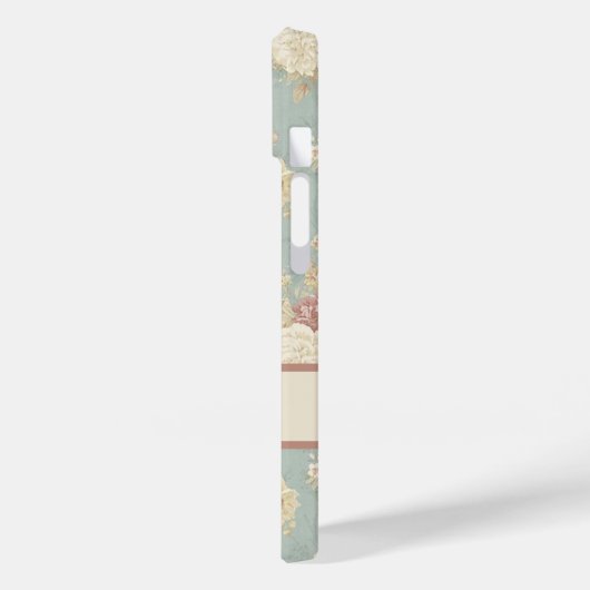 Gepersonaliseerde Roze Witte Rozen op Blauw Case-Mate iPhone Case (Achterkant / Links)