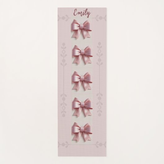 Gepersonaliseerde Roze Yoga Mat met Bogen (Voorkant)