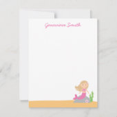 Gepersonaliseerde roze zeemeermin kaart (Voorkant)