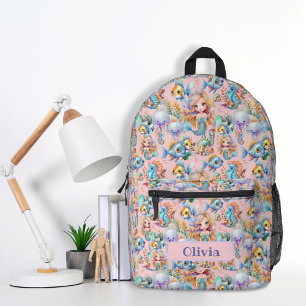 Gepersonaliseerde roze zeemeermin rugzak