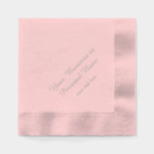 Gepersonaliseerde roze zilveren folie servetten (Voorkant)