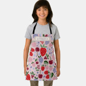 Gepersonaliseerde Roze Zomer Fruit Bessen Bruidsme Schort (Insitu)