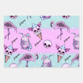 Gepersonaliseerde Roze Zomer/Strand Gothic Inpakpapier Vel