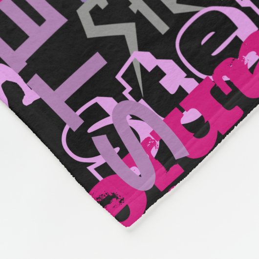 Gepersonaliseerde Roze/Zwart Custom Name Collage G Fleece Deken (Hoek)