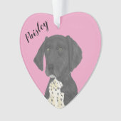 Gepersonaliseerde Roze Zwart Duits Kortharige Poin Ornament (voorkant)