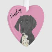 Gepersonaliseerde Roze Zwart Duits Kortharige Poin Ornament (voorkant)