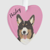 Gepersonaliseerde roze zwart gekopieerde tricolor ornament (voorkant)