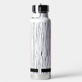 Gepersonaliseerde Roze & Zwart Moderne Naam Waterfles (Rechts)