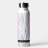 Gepersonaliseerde Roze & Zwart Moderne Naam Waterfles (Links)