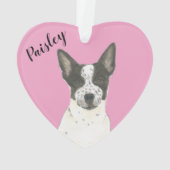 Gepersonaliseerde Roze Zwart Wit Cattledog Heeler Ornament (achterkant)
