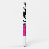 Gepersonaliseerde roze, zwart, witte Floral Damask Case-Mate iPhone Case (Achterkant/rechts)