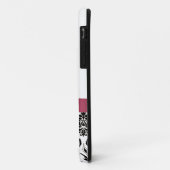 Gepersonaliseerde roze zwarte Damask iPhone 5 Hoes (Achterkant/links)