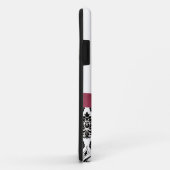 Gepersonaliseerde roze zwarte Damask iPhone 5 Hoes (Achterkant/rechts)