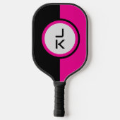 Gepersonaliseerde roze zwarte pickleball paddle (Achterkant)