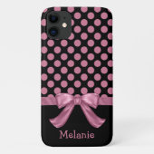 Gepersonaliseerde roze zwarte pookletlint Case-Mate iPhone case (Achterkant)