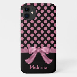 Gepersonaliseerde roze zwarte pookletlint Case-Mate iPhone case