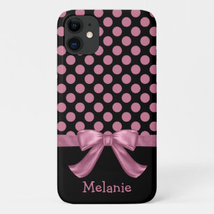 Gepersonaliseerde roze zwarte pookletlint Case-Mate iPhone case