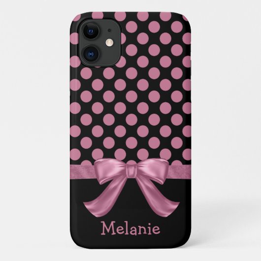 Gepersonaliseerde roze zwarte pookletlint Case-Mate iPhone case (Achterkant)
