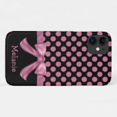 Gepersonaliseerde roze zwarte pookletlint Case-Mate iPhone case (Achterkant (horizontaal))