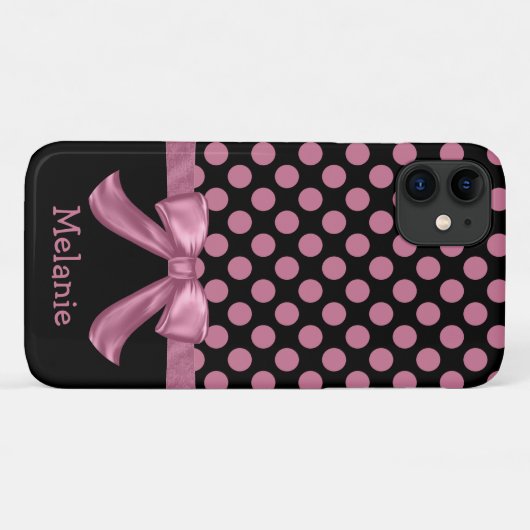 Gepersonaliseerde roze zwarte pookletlint Case-Mate iPhone case (Achterkant (horizontaal))